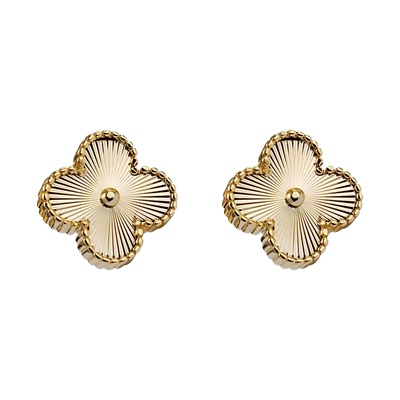 钛钢镭射四叶草蚊香盘耳夹