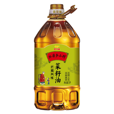 金龙鱼菜籽油外婆乡小榨食用油5L巴蜀风味非转基因压榨家用纯香