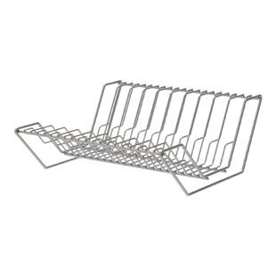 霜山304不锈钢盘碟收纳架厨房沥水盘碟架宽V型阶梯卡槽盘子置物架