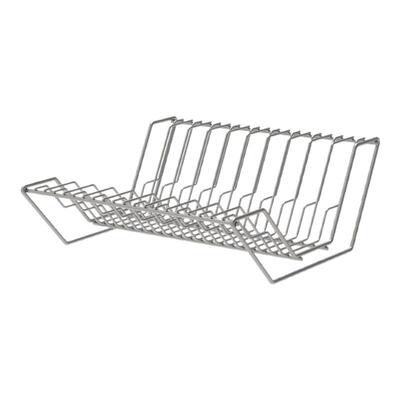 霜山304不锈钢盘碟收纳架厨房沥水盘碟架宽V型阶梯卡槽盘子置物架