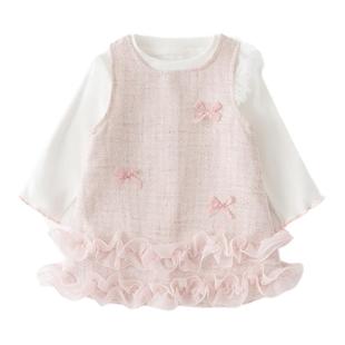 女童连衣裙2026新款春秋季儿童富家千金感裙子宝宝周岁礼服公主裙