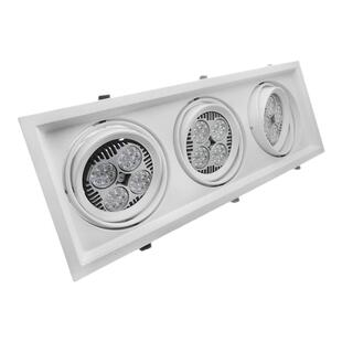 LED超薄斗胆灯格栅两眼筒灯商场12w15w20w嵌入单双头三头天花射灯