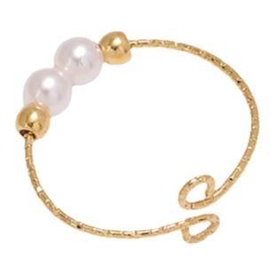 双珠仿珍戒指女小众设计轻奢高级感2025新爆款尾戒叠戴简约指环女