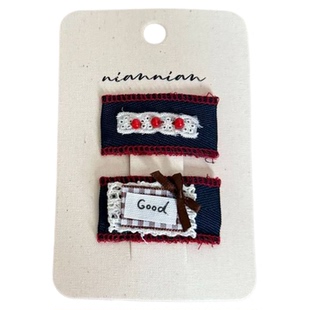 念念新款韩系格纹水滴几何儿童发夹对装女童发卡边夹刘海夹bb夹