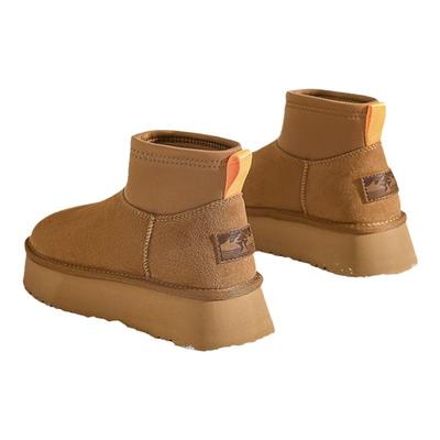 达芙妮雪地靴女2025新款冬季加绒加厚保暖厚底棉鞋百搭铅笔短靴子