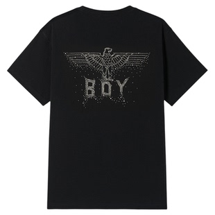 【璀璨繁星】BOYLONDON春夏情侣款烫钻潮牌针织短袖T恤N01904