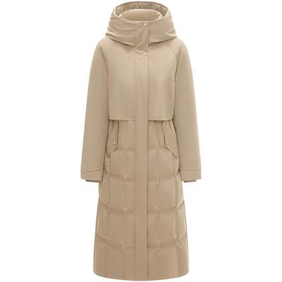 坦博尔长款连帽风衣羽绒服