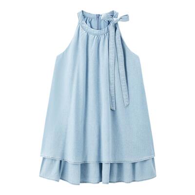 【商场同款】乐町挂脖系带连衣裙女2025年夏季新款裙子C1FAF2225