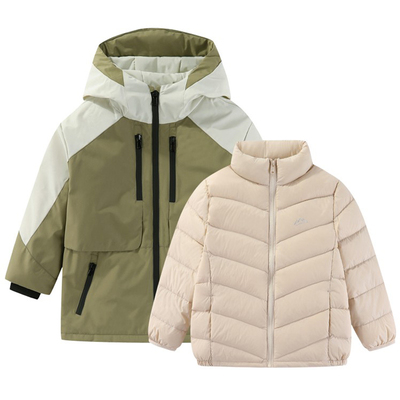 迪士尼亲子装儿童羽绒服三合一拉链衫男童羽绒内胆女童外套春秋装