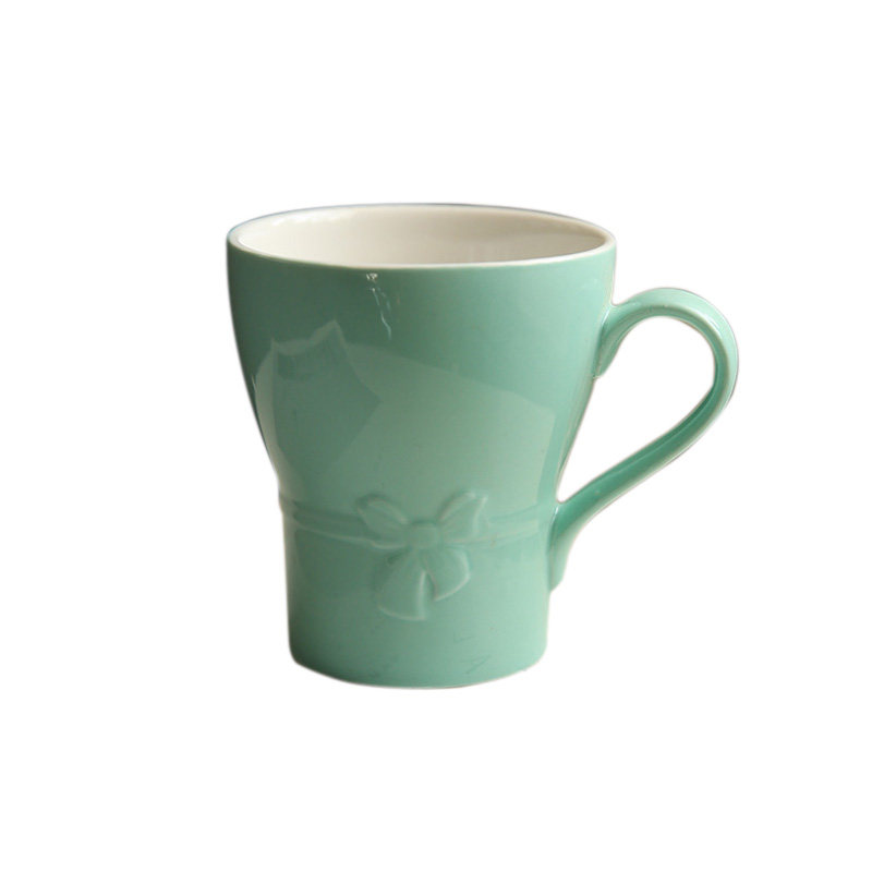 立体蝴蝶结陶瓷马克杯咖啡杯茶杯