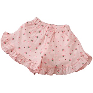 2025夏季新款女童裤子儿童夏款草莓短裤女宝宝夏天休闲宽松外穿潮