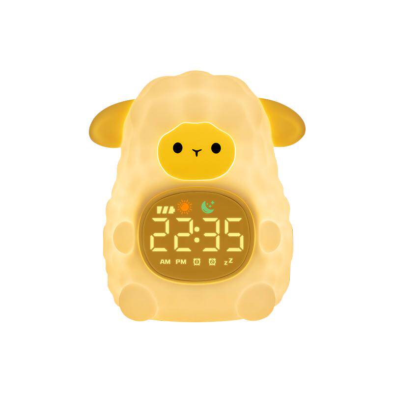 闹钟学生小夜灯儿童卡通床头钟高颜值伴睡夜灯女孩电子台灯送礼物
