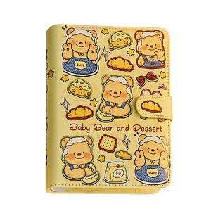 小熊活页本a5加厚可爱笔记本子高颜值手账空白本女生日记手帐开学