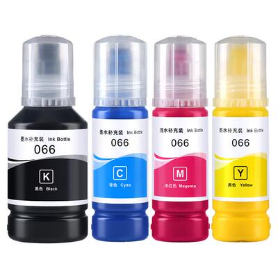 适用爱普生066墨水EPSON L4366 L4368黑色彩色喷墨机墨汁L6376 L6378 L6379 L6398墨仓式补充液四色染料墨水