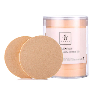 奢乐影楼化妆师专用粉扑粉底粉饼大号圆形90*15mm化妆海绵8片盒装
