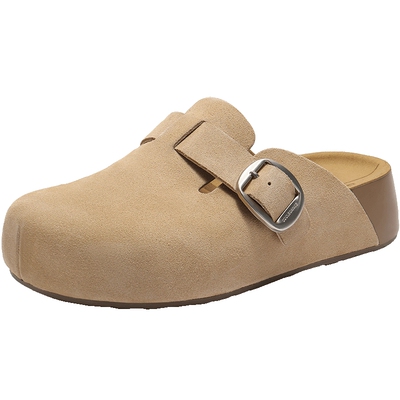 张凌赫同款百丽女鞋半岛吐司增高勃肯鞋包头可外穿拖鞋D8R1DBH5预