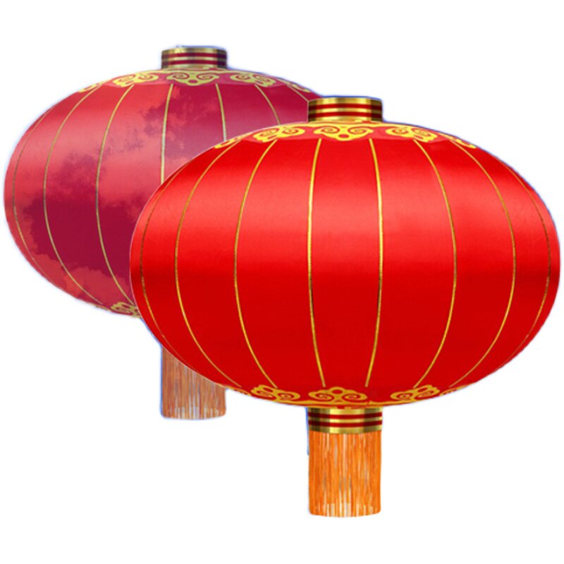 户外广告元旦绸缎大红色防晒宫灯