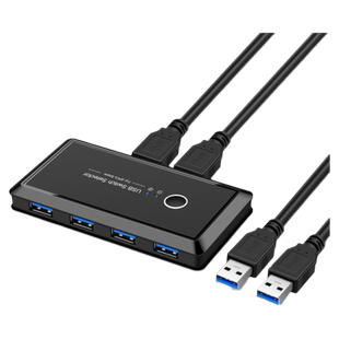 CY 二进四出USB 3.0 2.0 打印机共享器 kvm切换器4口鼠标键盘共享转接器 主机电脑笔记本切换设备usb打印机