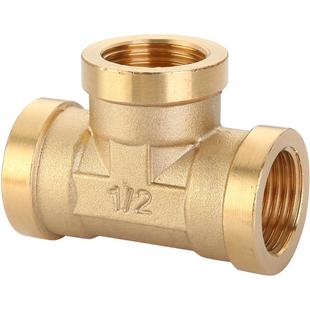 全铜加厚三通接头4分三内外丝外牙热水器家用燃气管自来水管配件