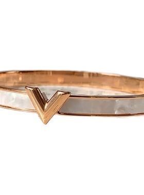 轻奢风网红钛钢18k金字母贝壳