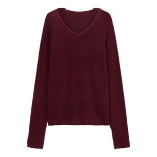 TKY SHOP圆领羊毛衫女2025冬新款安可拉红毛衣慵懒高级感保暖上衣