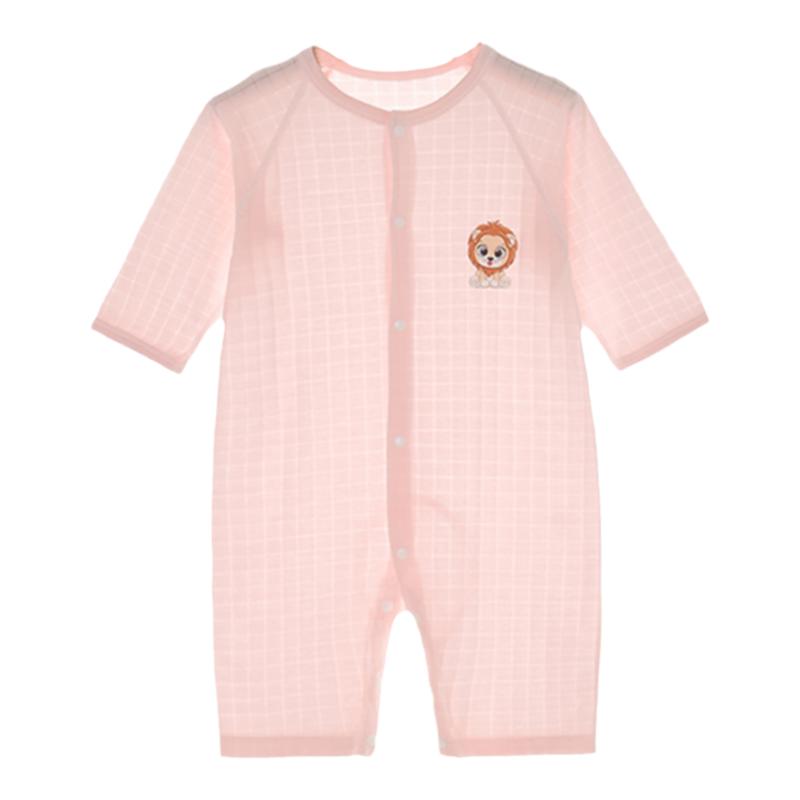 婴儿夏纯棉连体衣宝宝睡衣空调服