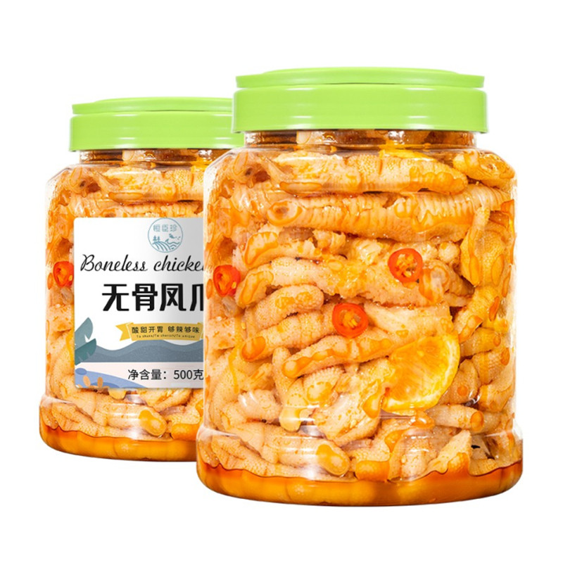 香辣味凉拌宿舍即食罐装无骨凤爪