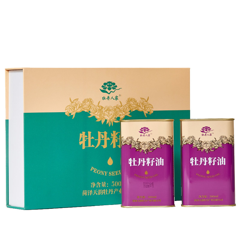 牡丹人家纯牡丹籽油1000ml礼盒装