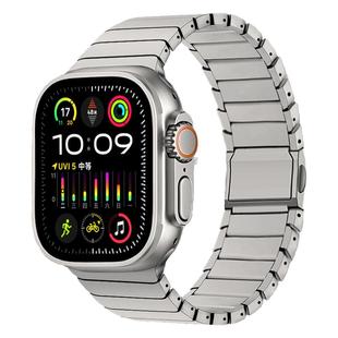 适用苹果手表带Ultra1/2纯钛表带iwatchS10钛金属s9链式合金新款磁吸applewatchs8/7/6夏天钢带男款非官方