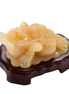 招财玉石金蝉办公室风水摆件