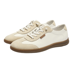 森达拼接板鞋男春夏商场同款舒适休闲百搭小白软底可可鞋K1F16CM4