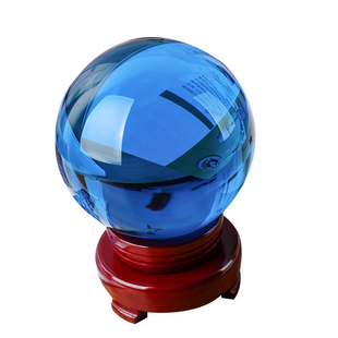 特价高档大小天蓝色水晶球摆件 开业乔迁礼品客厅家居店铺装饰品