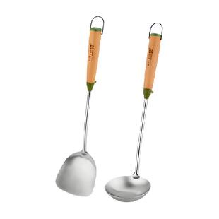 包邮316不锈钢锅铲家用木柄耐高温不粘锅炒菜铲汤勺炒勺厨房用品