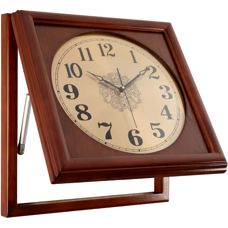 客厅创意电表箱装饰挂钟新中式静音家用大号石英钟遮挡配电箱钟表