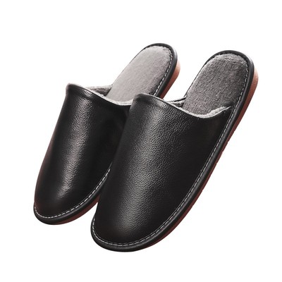 秋冬季牛皮棉拖鞋居家室内保暖