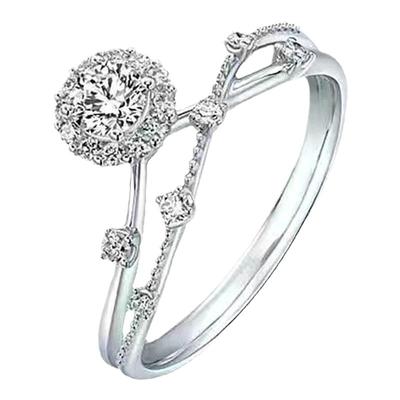 其他女银气质新款戒指莫桑石钻戒