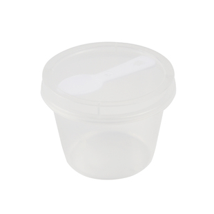 酸奶杯一次性冰淇淋杯230ml带盖带勺耐高温双皮奶布丁慕斯塑料盒