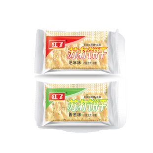 红了苏打饼干微咸香葱味芝麻味无蔗糖早餐代餐休闲食品零食1500g