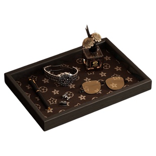 入户钥匙收纳盒桌面实木置物架桌上托盘装饰摆件眼镜手表摆放架