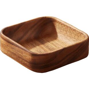 初心木质干果盘托盘糕点胡桃木坚果收纳盒点心盘实木水果盘木盘子