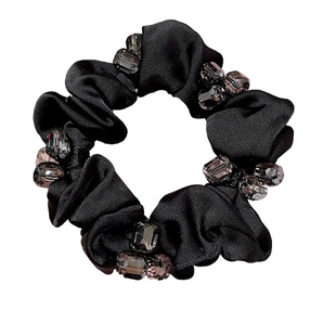 韩国精致水晶黑色大肠弹力发圈2026新款头绳气质皮筋女扎丸子头饰