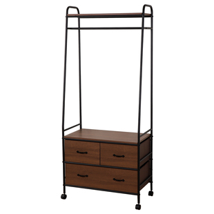 卧室衣帽架带抽屉隔夜衣物收纳架床边挂衣架可移动家用衣服置物架