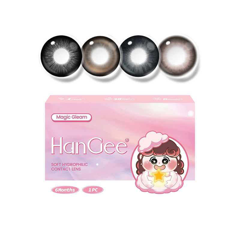 扩瞳大直径】HanGee美瞳半年抛14.5mm黑色自然隐形眼镜官网正品