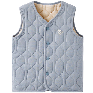 英氏儿童马甲秋冬季新款无袖背心男童女童加厚坎肩中大童羊毛上衣