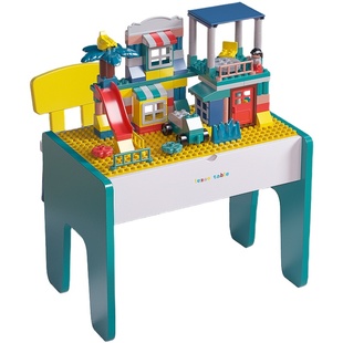 儿童多功能积木桌大小颗粒宝宝玩具桌幼儿益智拼装玩具早教游戏桌
