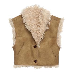 MARANT ETOILE2025早秋新款CLARA毛领无袖背心女