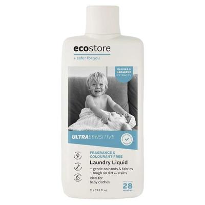 ecostore宜可诚婴儿洗衣液宝宝内衣裤专用儿童孕妇低敏无香1L*2瓶