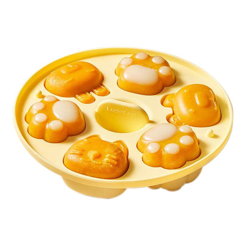 乐扣乐扣宝宝辅食蒸糕模具猫爪婴儿硅胶可蒸煮工具做蛋糕布丁磨具