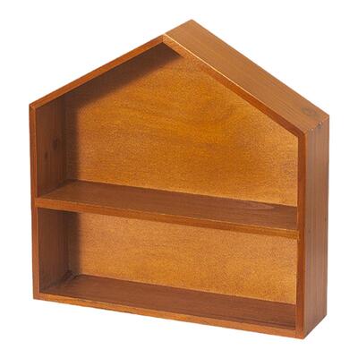 复古实木桌面整理收纳首饰摆件娃娃展示架香水小样分格储物小木盒