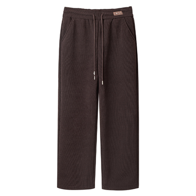 妈妈秋冬装加绒阔腿长裤中老年人女松紧腰休闲加厚直筒裤奶奶裤子